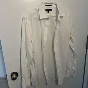 Large White Men’s Dress Shirt - Slim Fit